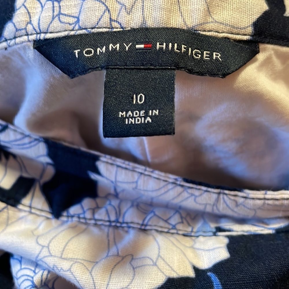 ✨Tommy Hilfiger Navy & White Tropical Floral A-line Skirt - Picture 5 of 7